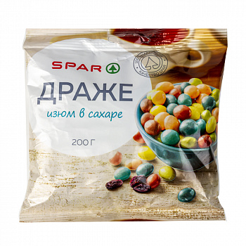 Драже SPAR морские камешки с изюмом 200г