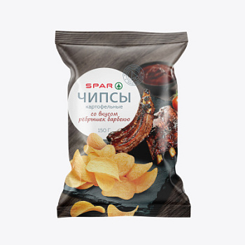 Чипсы SPAR Рёбрышки барбекю 150г
