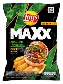 Чипсы Лейз МАХХ Двойной Гамбургер 100г
