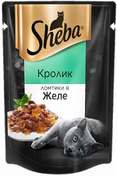 Корм влажный для кошек Шеба Кролик ломтики в желе 75г
