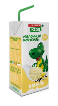Коктейль молочный SPAR Kids Ваниль с 12мес 2,5% 200г БЗМЖ