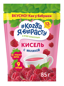 Кисель Когда Я вырасту Малиновый с 12 мес 85г