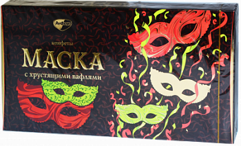 Конфеты шоколадные Маска с хрустящими вафлями 300г