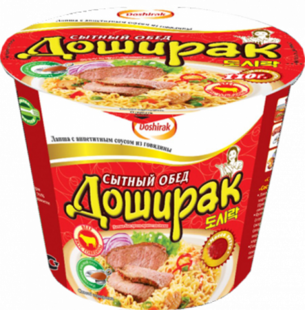 Лапша  б/п со вкусом говядины Сытный обед Доширак 110г стакан