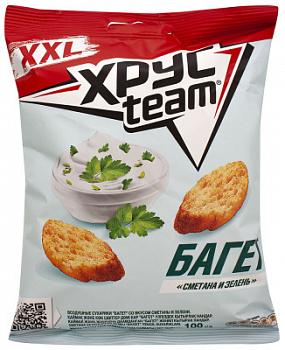 Сухарики пшеничные Хрустим Багет Сметана/Зелень 100г