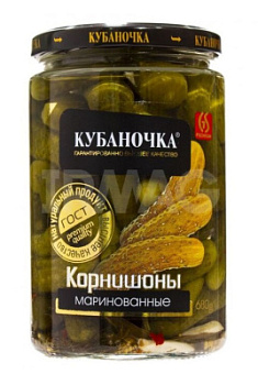 Корнишоны маринованные Кубаночка 680г ст/б