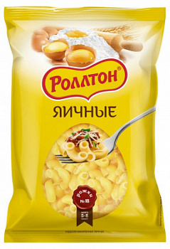 Макароны яичные Роллтон Рожки 400г